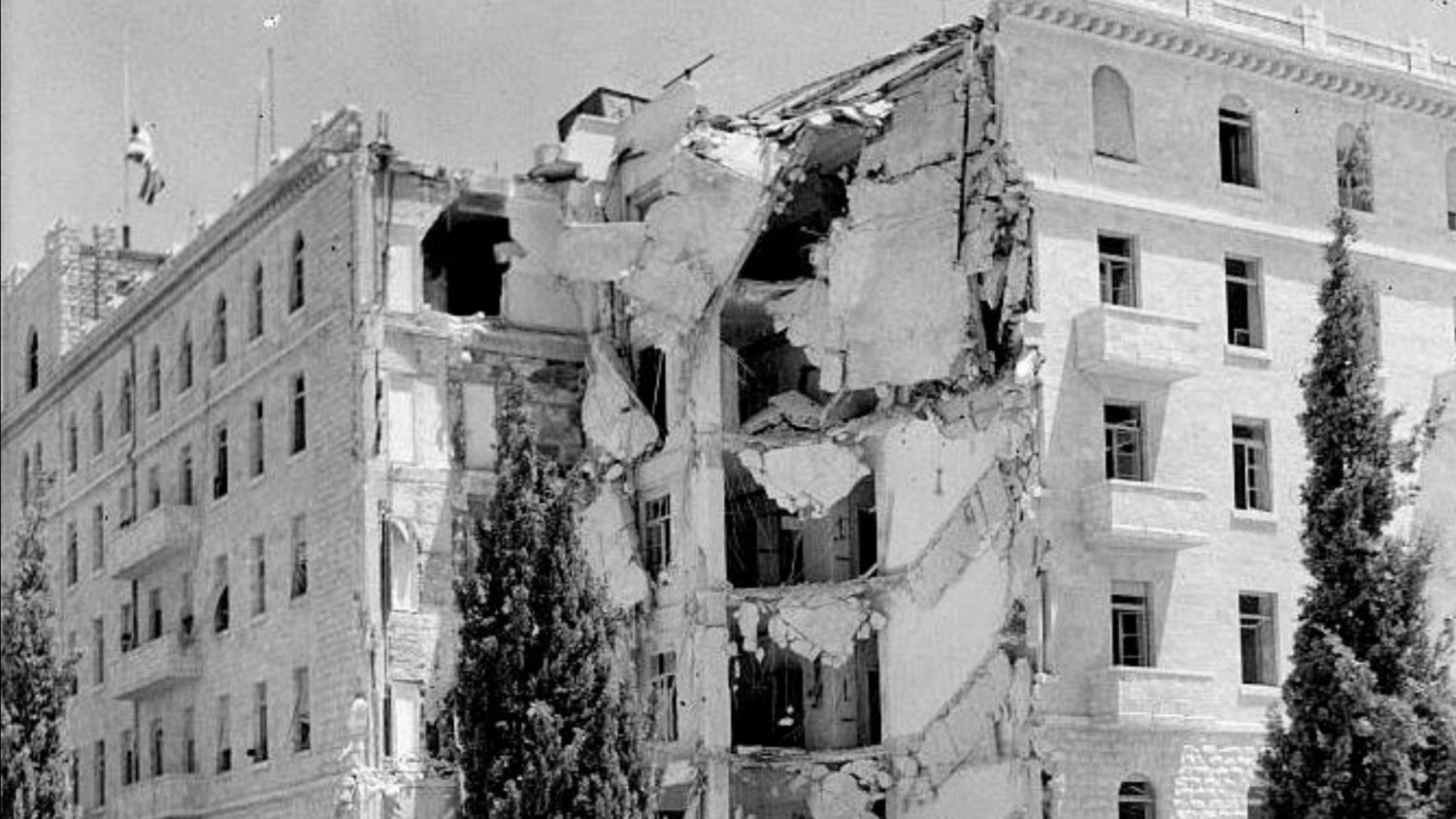 The King David Hotel after its bombing by Zionist forces, July 22, 1946