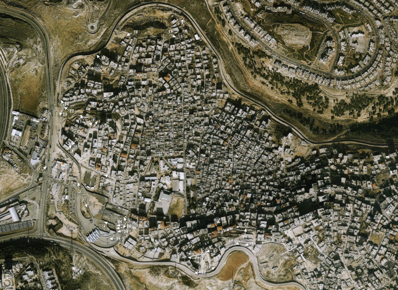The walled refugee camp of Shu‘fat in Jerusalem