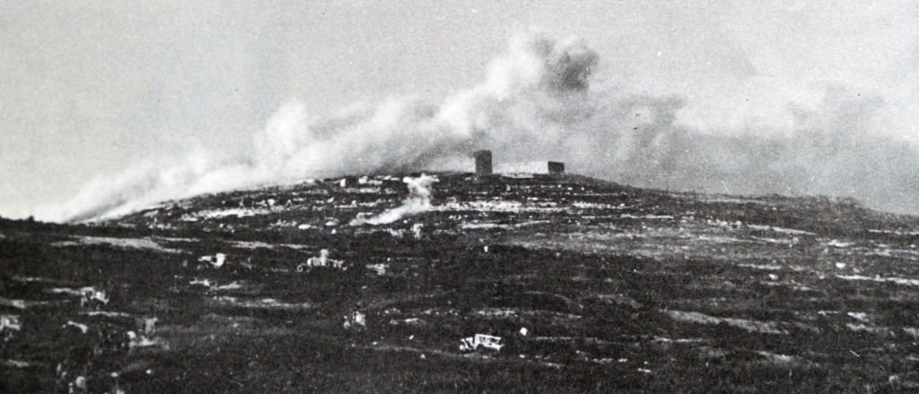 The Battle of al-Qastal on March 31, 1948 before it was captured by the Haganah